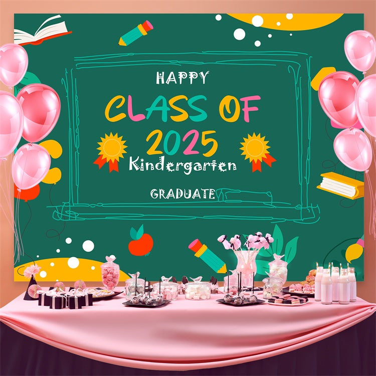 Graduation Backdrop Photoshoot Colorful Chalkboard Graduation Party Backdrop UK BRP3-25