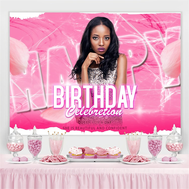 Personalized Backdrop For Birthday Bold Pink Sparkle Backdrop UK BRP3-255