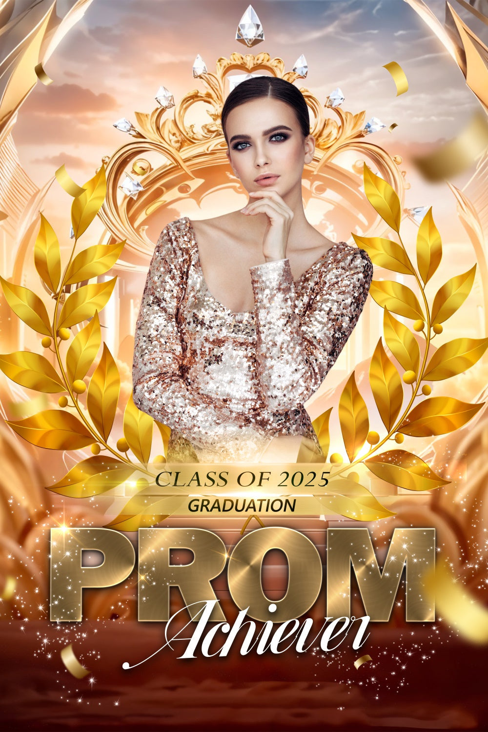 Personalized Graduation Backdrop Luxurious Prom Graduation Party Backdrop UK BRP3-26