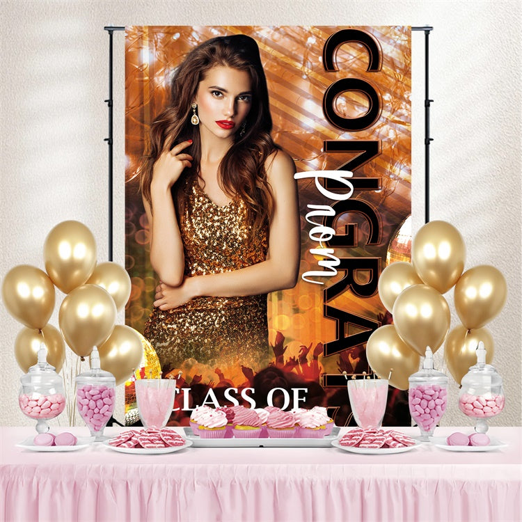 Customized Graduation Backdrop Sparkling Prom Graduation Party Backdrop UK BRP3-28