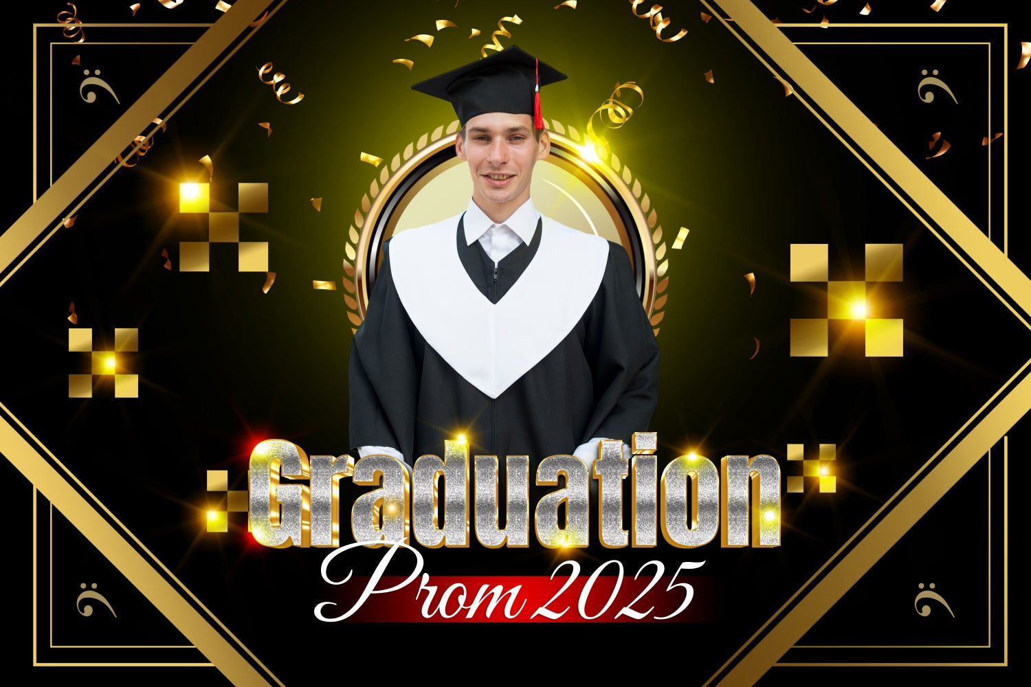 Customized Graduation Backdrop Dazzling Gold Graduation Party Backdrop UK BRP3-30