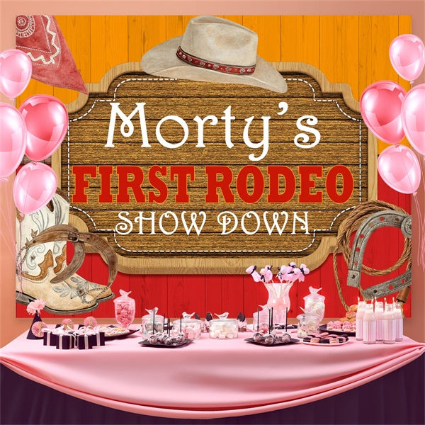 Custom Birthday Party Backdrop Western Cowboy Rodeo Backdrop UK BRP3-31