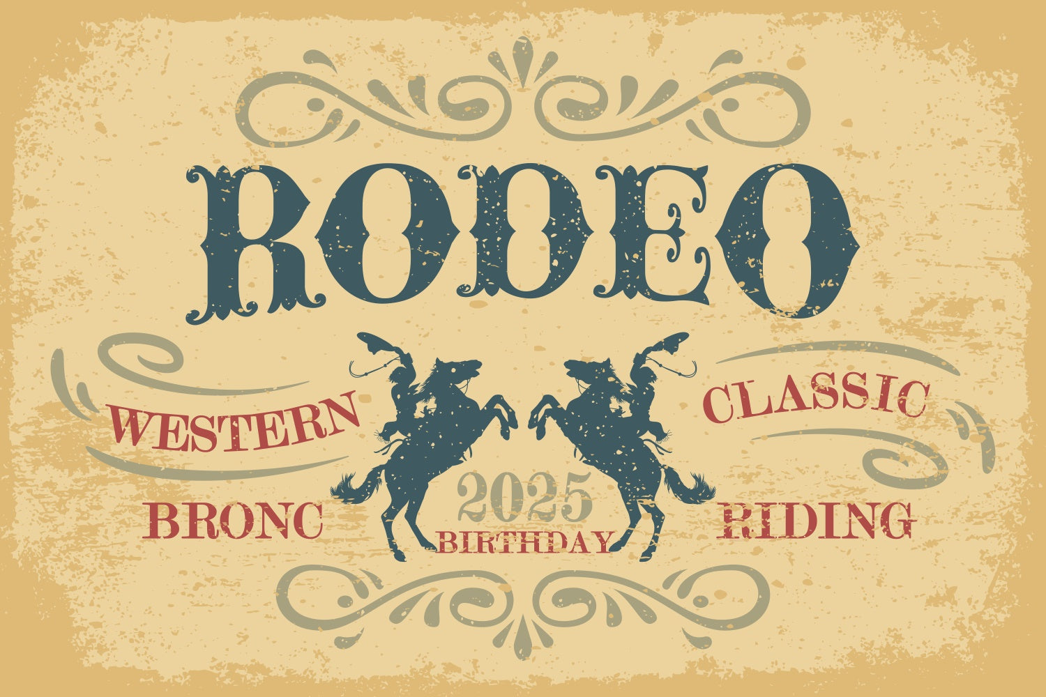 Custom Birthday Party Backdrop Vintage Rodeo Cowboy Backdrop UK BRP3-34