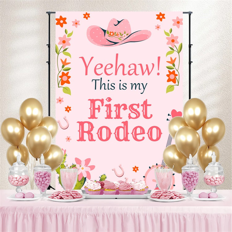 Custom Backdrops For Birthdays Cute Cowgirl Floral Backdrop UK BRP3-37