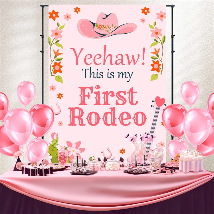 Custom Backdrops For Birthdays Cute Cowgirl Floral Backdrop UK BRP3-37