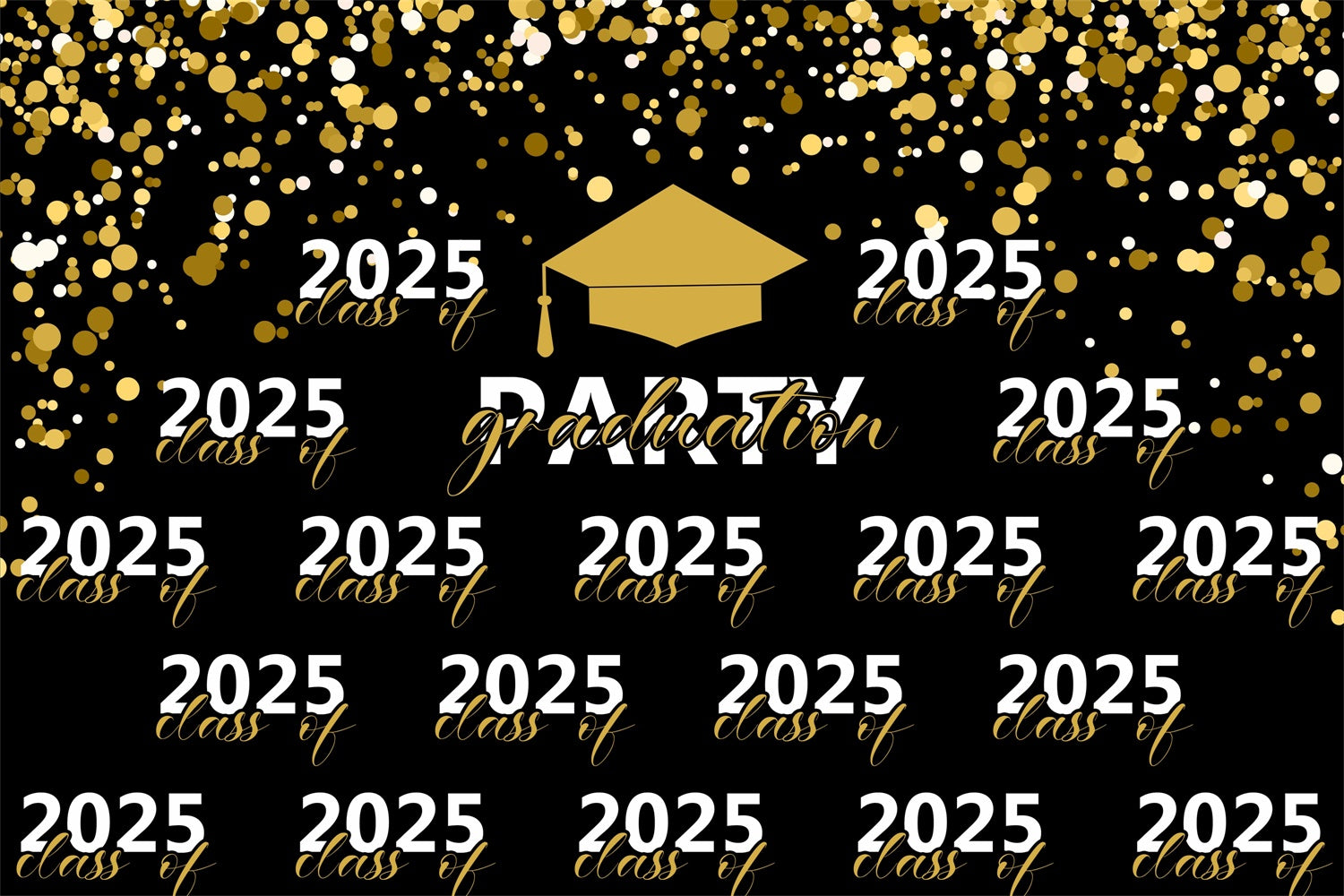 Customized Graduation Backdrop Shining Gold Graduation Party Backdrop UK BRP3-5
