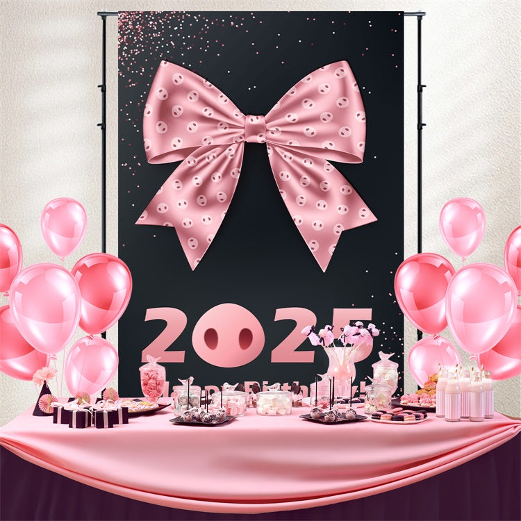 Personalized Backdrop For Birthday Elegant Pink Bow Backdrop UK BRP3-58