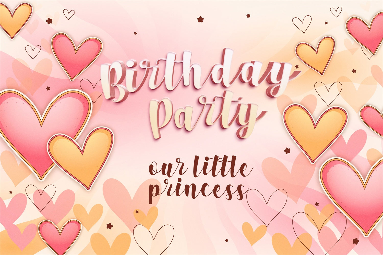 Personalized Backdrop For Birthday Romantic Hearts Blush Backdrop UK BRP3-62