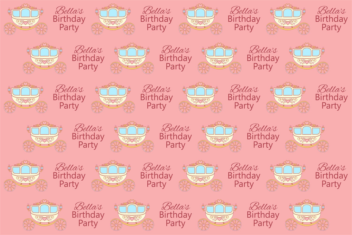 Customized Birthday Backdrop Dreamy Royal Coach Pink Backdrop UK BRP3-63