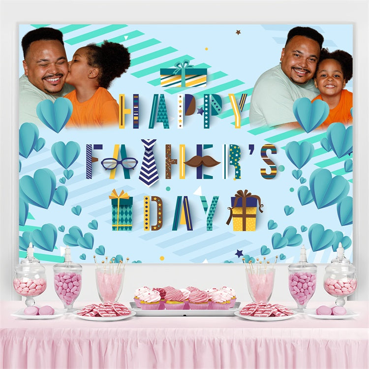 Father's Day Photo Backdrop Playful Paper Hearts Custom Backdrop UK BRP4-101
