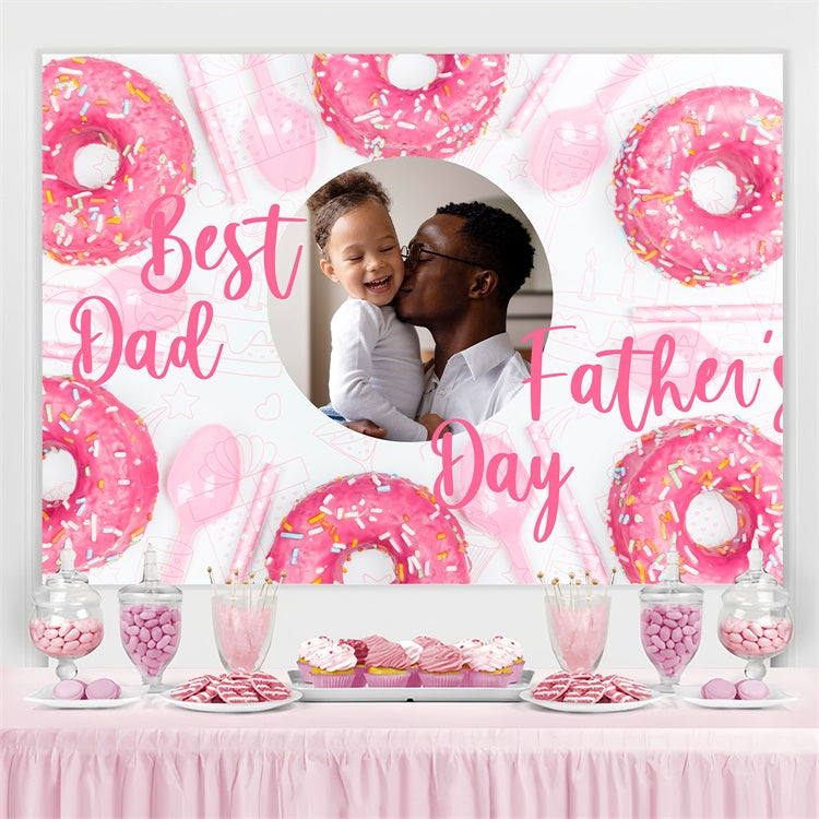 Backdrop Fathers Day Pink Doughnut Delight Customized Backdrop UK BRP4-102