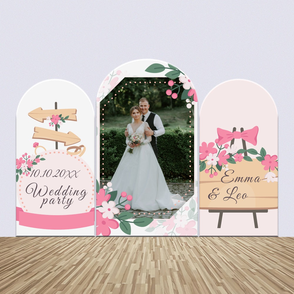 Macrame Wedding Backdrop Floral Arrow Personalized Arch Backdrop Kit UK BRP4-106