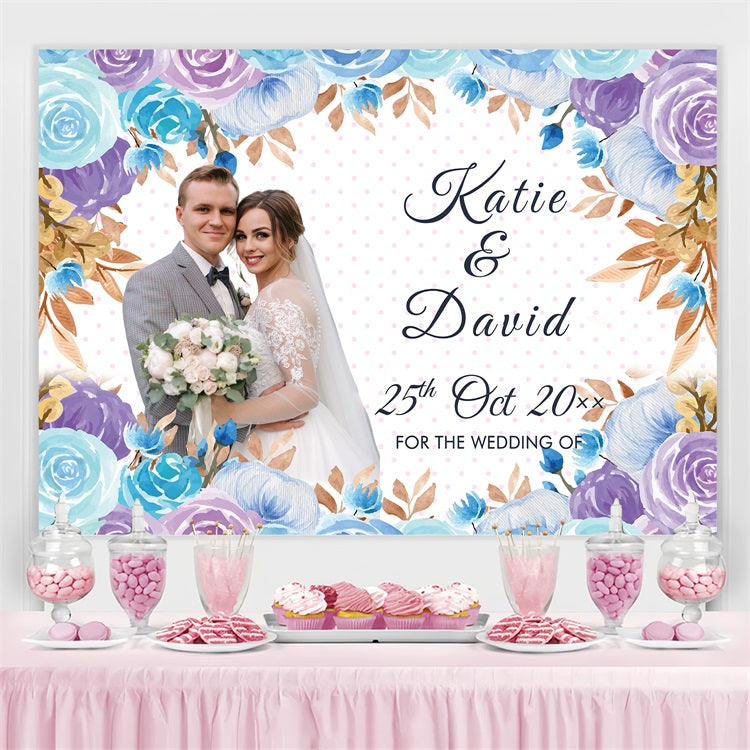 Wedding Ceremony Backdrop Floral Elegant Love Personalized Backdrop UK BRP4-116