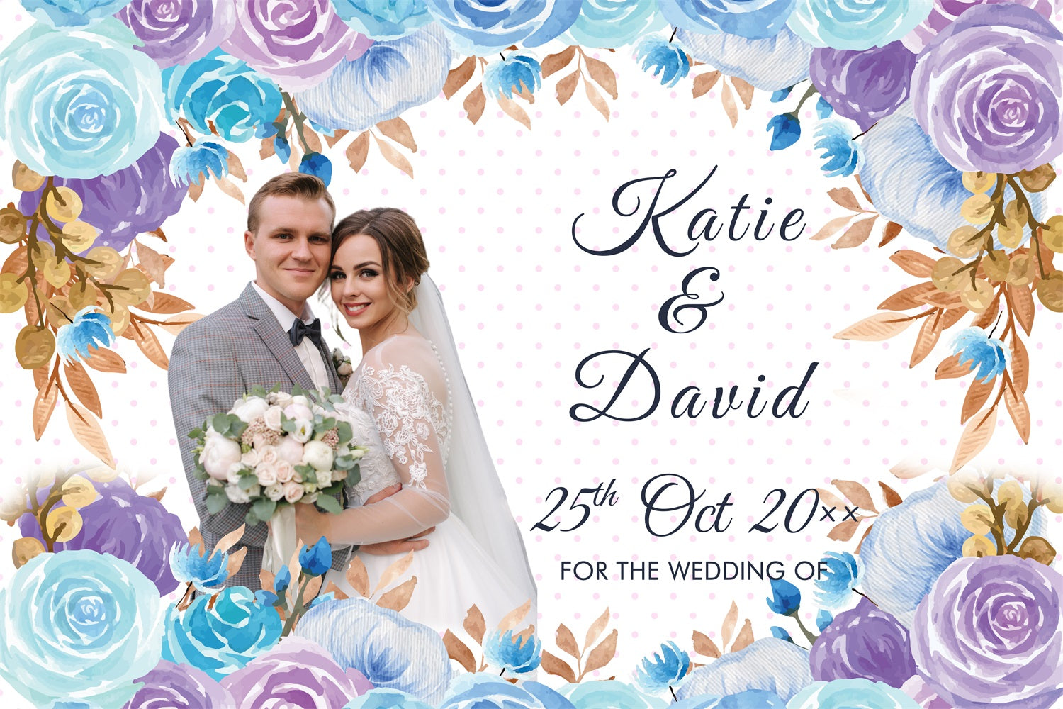 Wedding Ceremony Backdrop Floral Elegant Love Personalized Backdrop UK BRP4-116