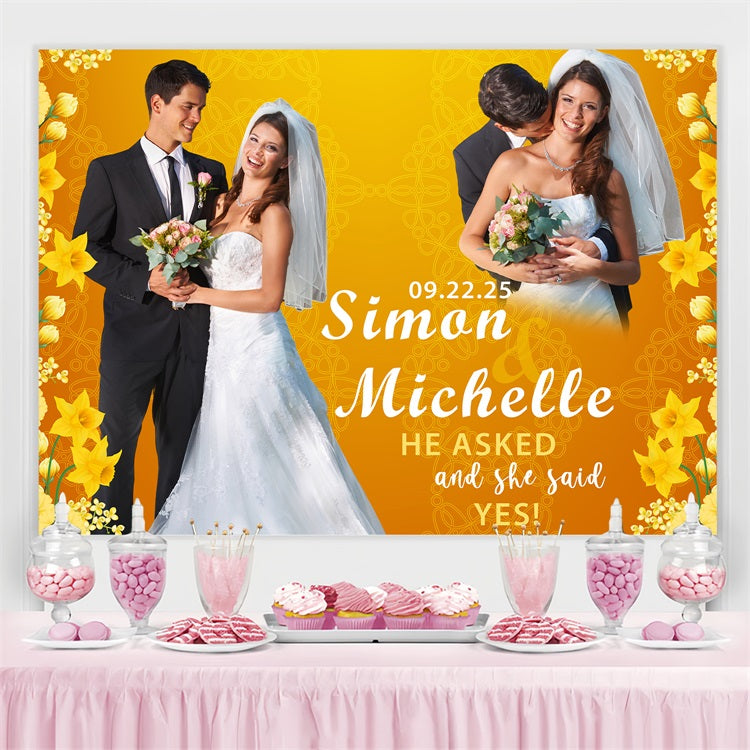 Wedding Photo Backdrop Ideas Bright Orange Flower Customized Backdrop UK BRP4-123