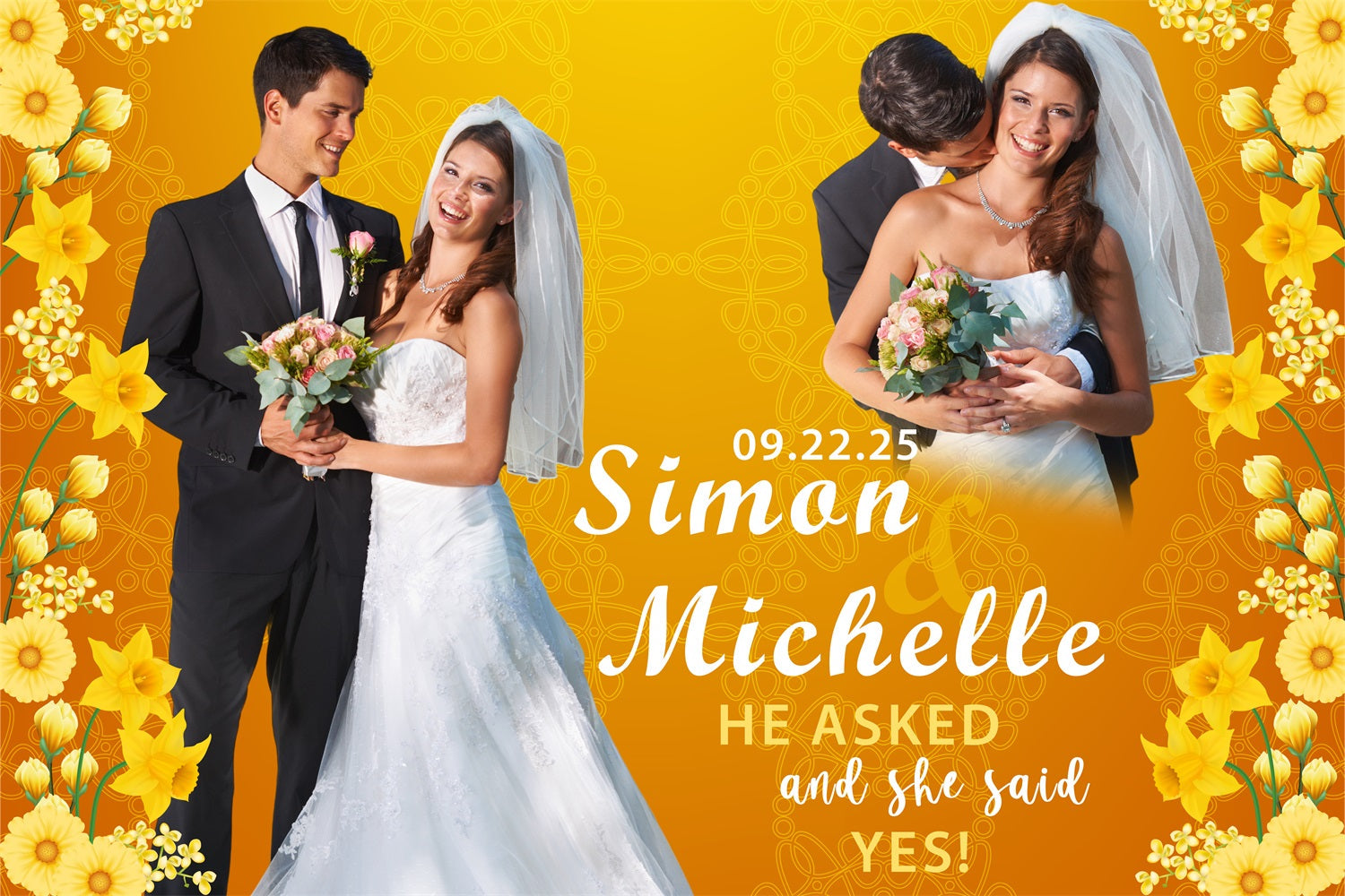 Wedding Photo Backdrop Ideas Bright Orange Flower Customized Backdrop UK BRP4-123