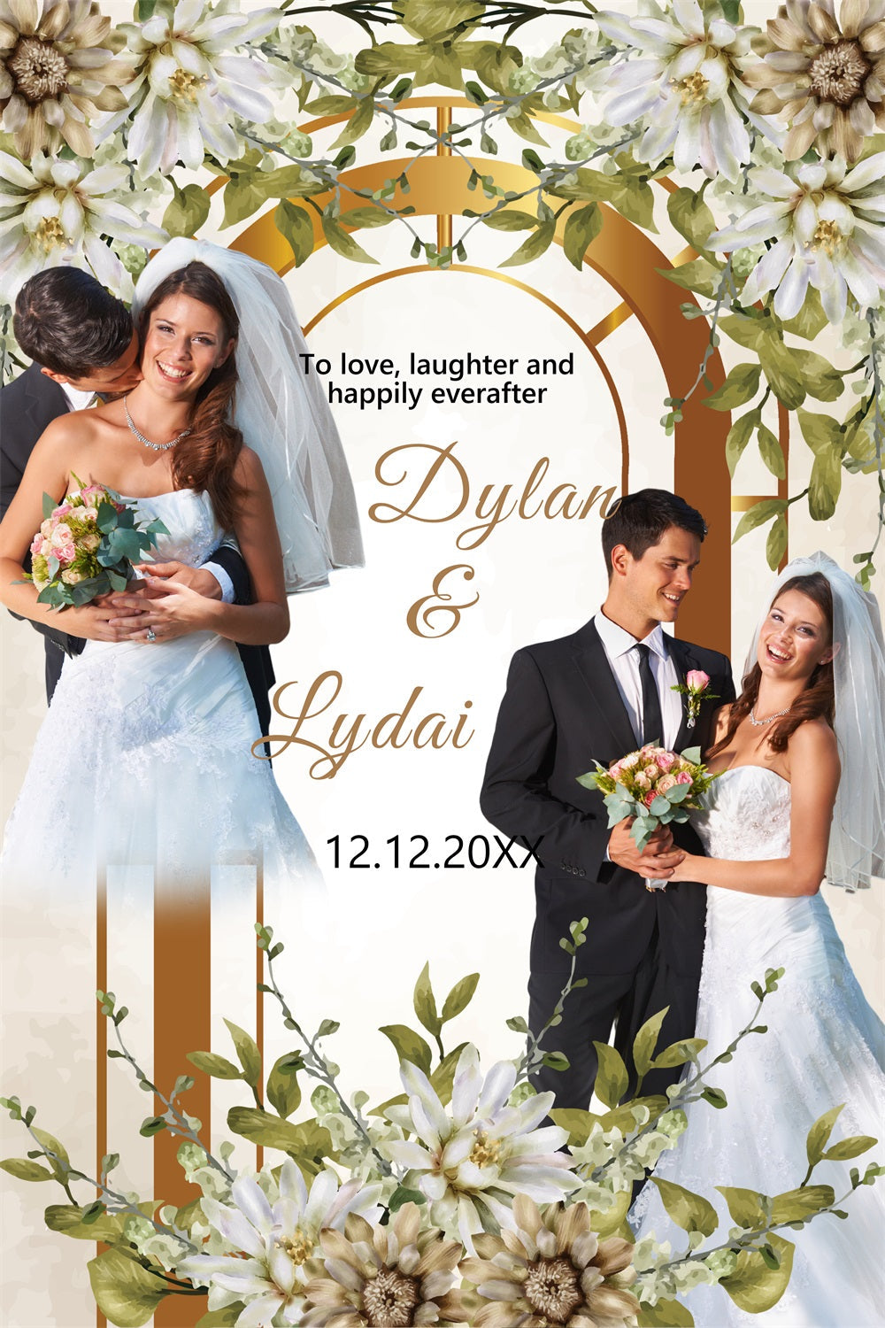 Floral Wedding Backdrop White Blossom Arch Custom Backdrop UK BRP4-127