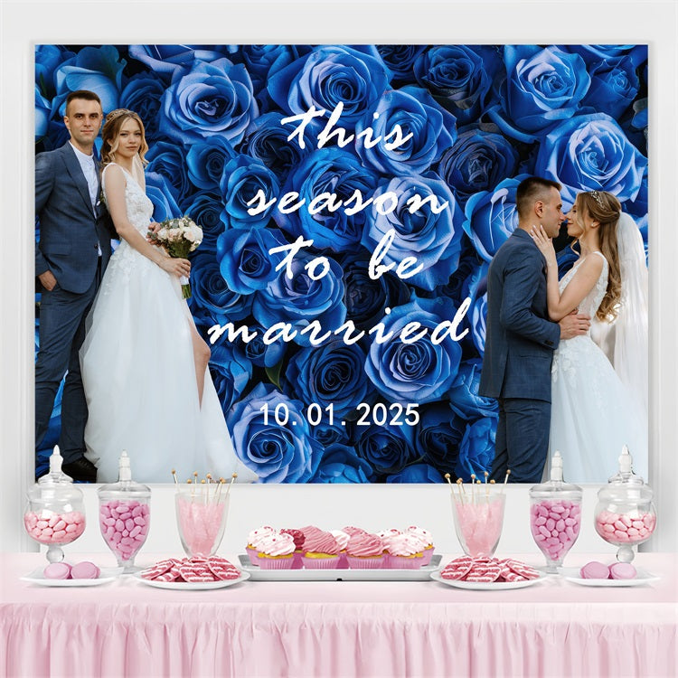 Wedding Backdrops Blue Rose Romance Custom Backdrop UK BRP4-131