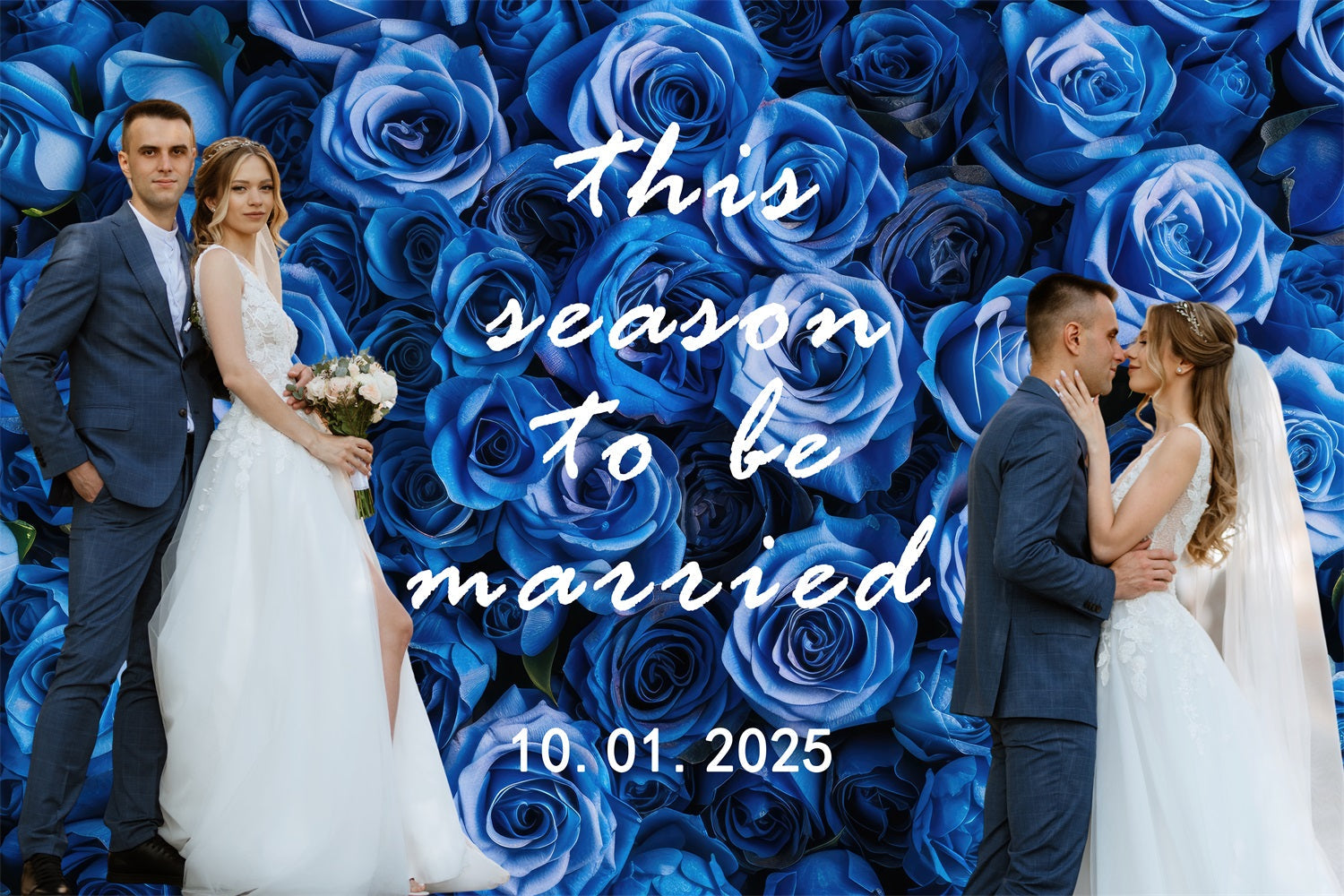 Wedding Backdrops Blue Rose Romance Custom Backdrop UK BRP4-131