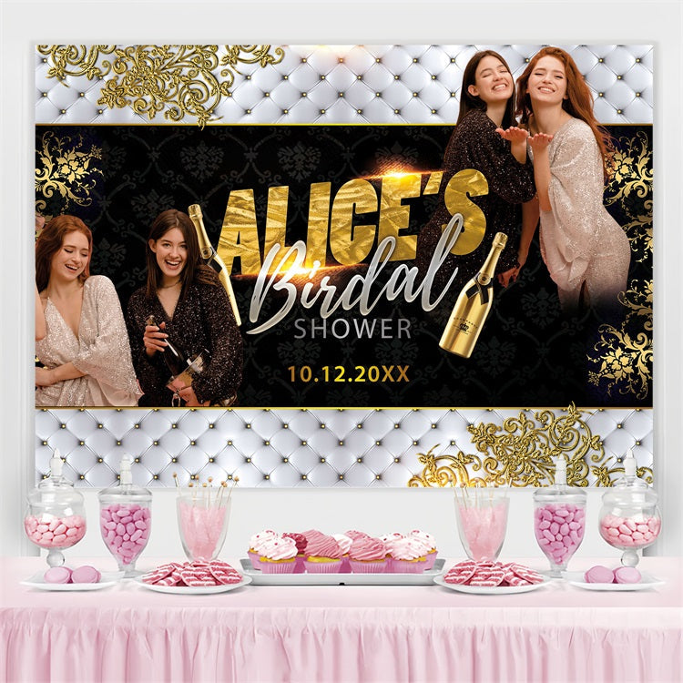 Bridal Shower Backdrop Ideas Royal Champagne Personalized Backdrop UK BRP4-136