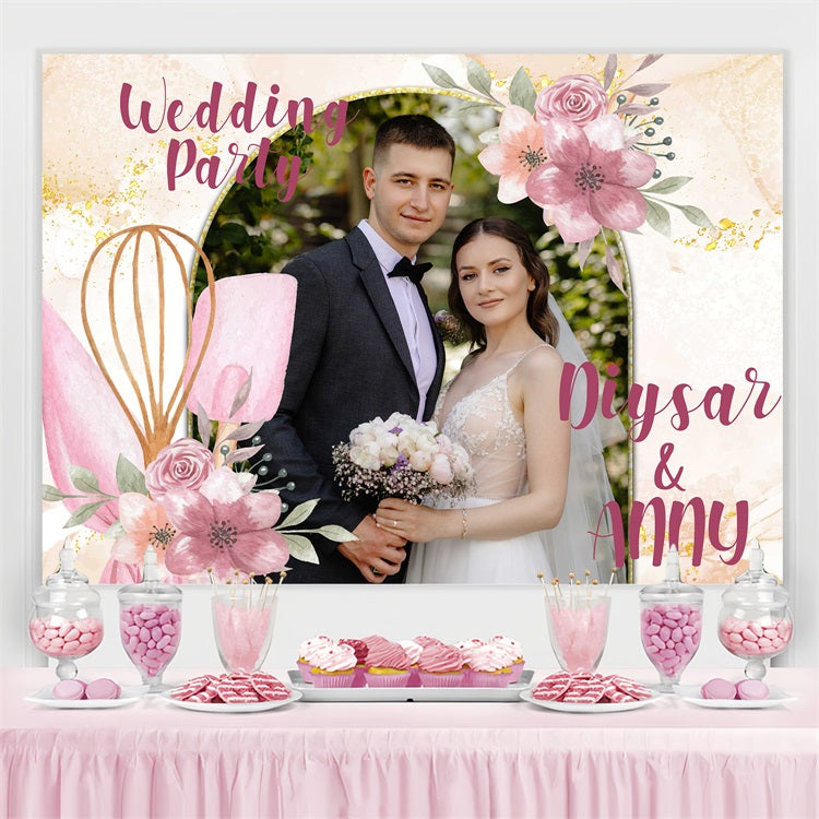 Macrame Wedding Backdrop Pink Garden Arch Personalised Backdrop UK BRP4-138