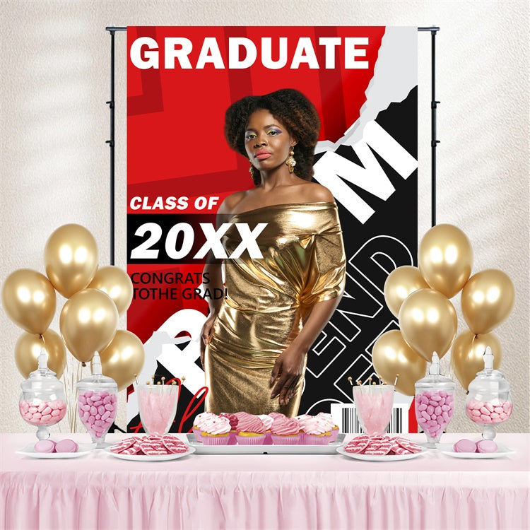 Prom 2025 Backdrop Glamorous Magazine Graduation Party Backdrop UK BRP4-155