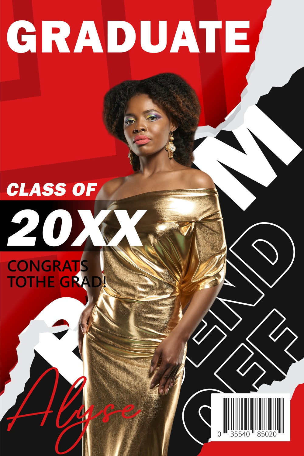 Prom 2025 Backdrop Glamorous Magazine Graduation Party Backdrop UK BRP4-155