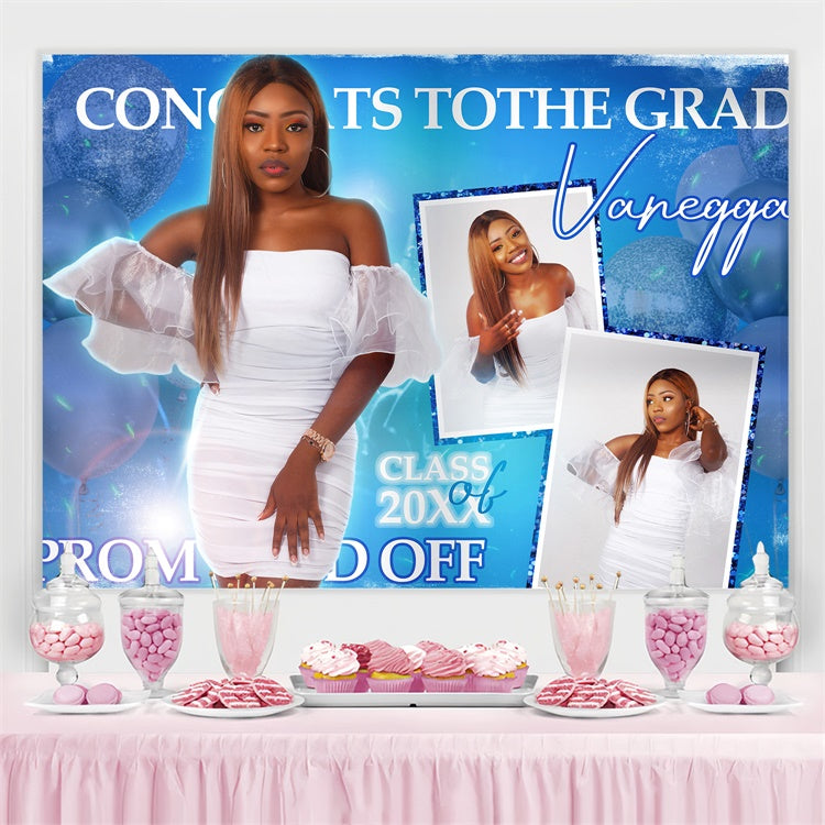 Prom Photo Backdrop Shiny Balloons Graduation Party Backdrop UK BRP4-156