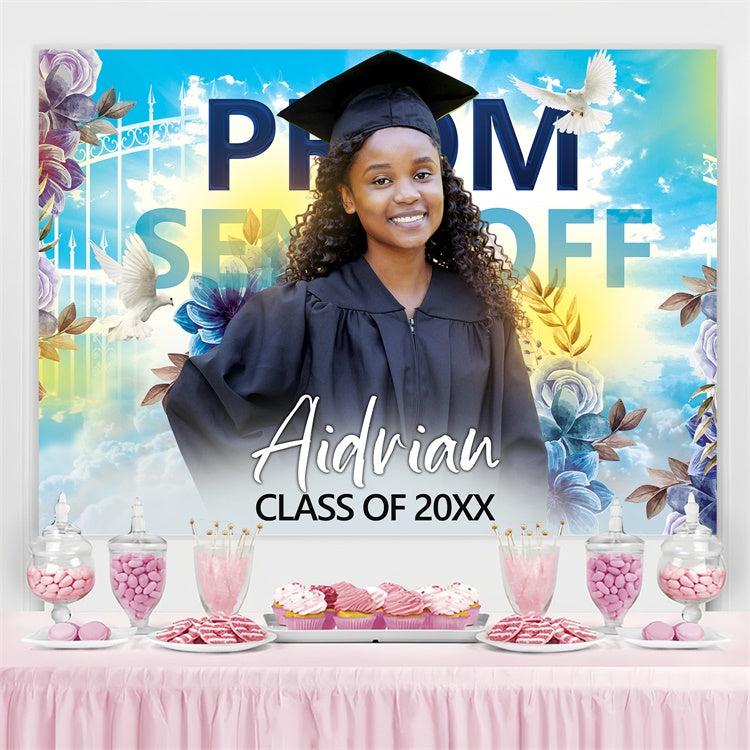 Prom Backdrops Pastel Flower Doves Graduation Party Backdrop UK BRP4-157