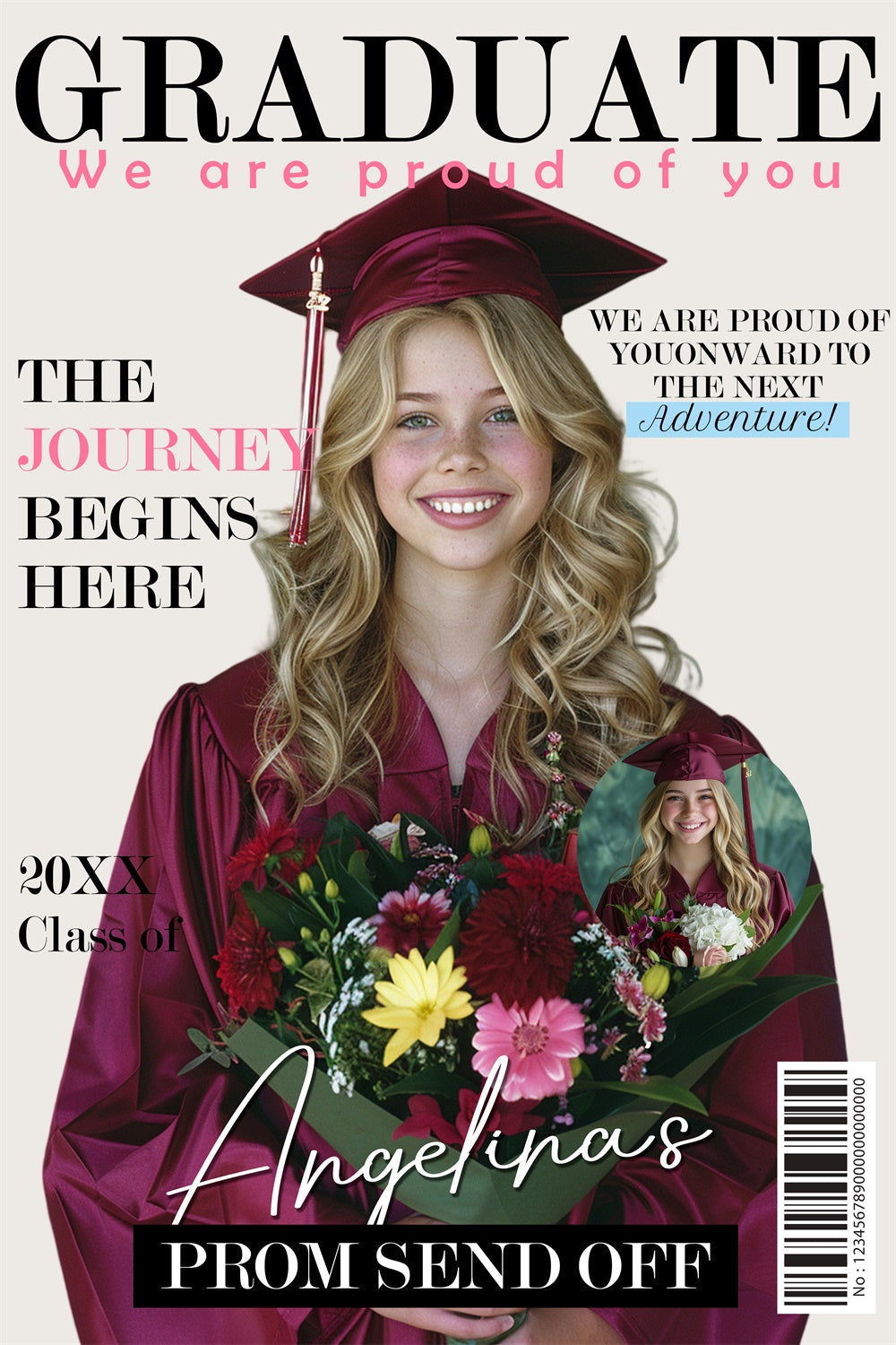 Prom 2025 Backdrop Soft Beige Magazine Graduation Party Backdrop UK BRP4-161