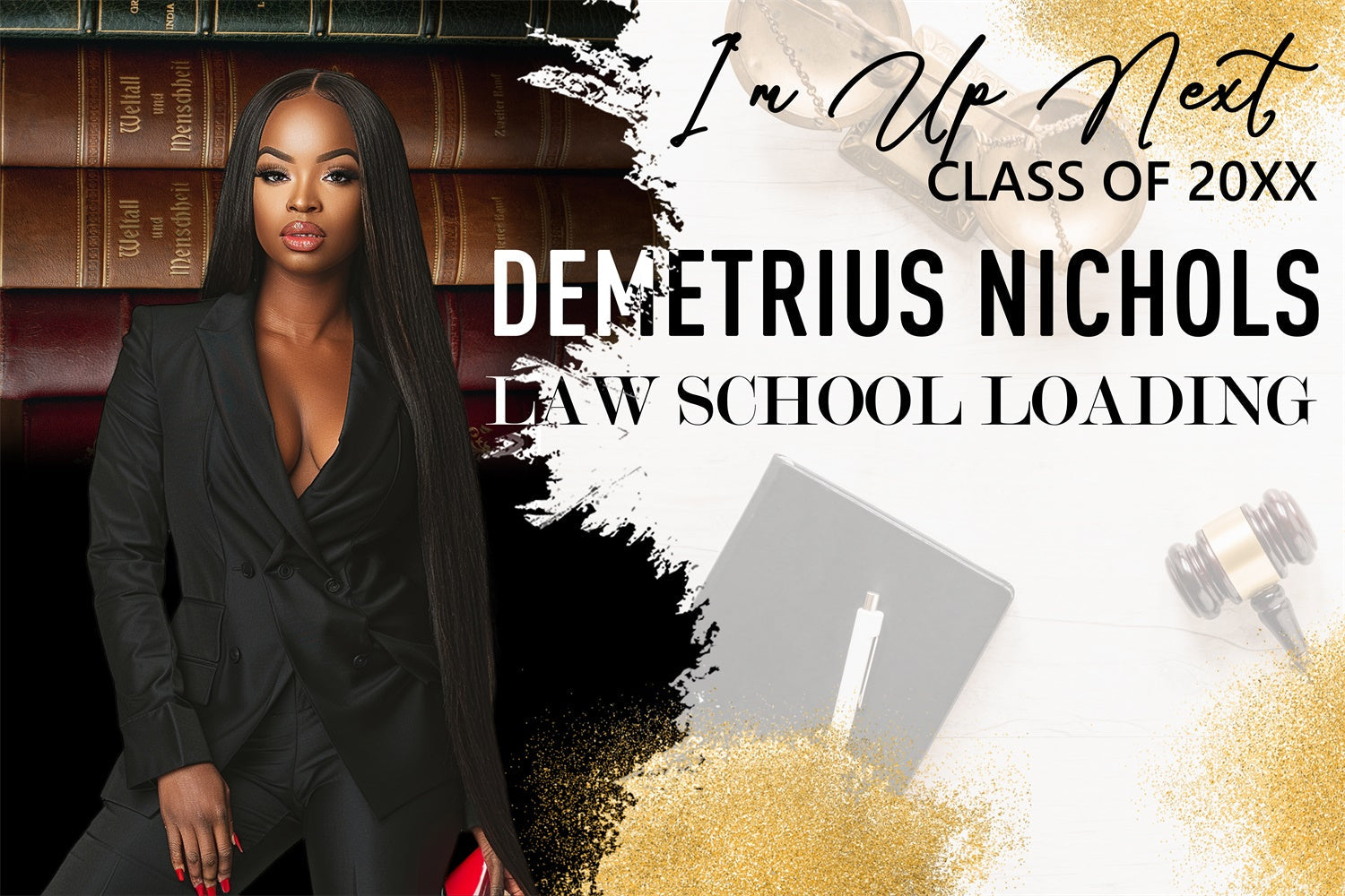 2025 Graduation Backdrop Lawyer Vibes Custom Graduation Party Backdrop UK BRP4-168