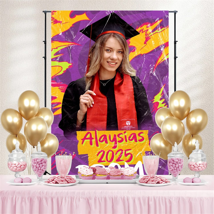 Prom Backdrops Graffiti Style Bold Graduation Party Backdrop UK BRP4-169