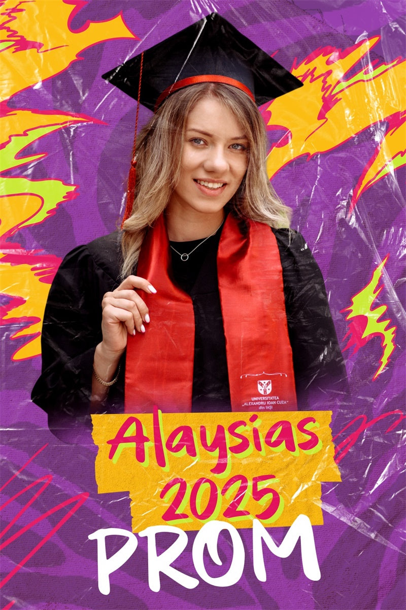 Prom Backdrops Graffiti Style Bold Graduation Party Backdrop UK BRP4-169