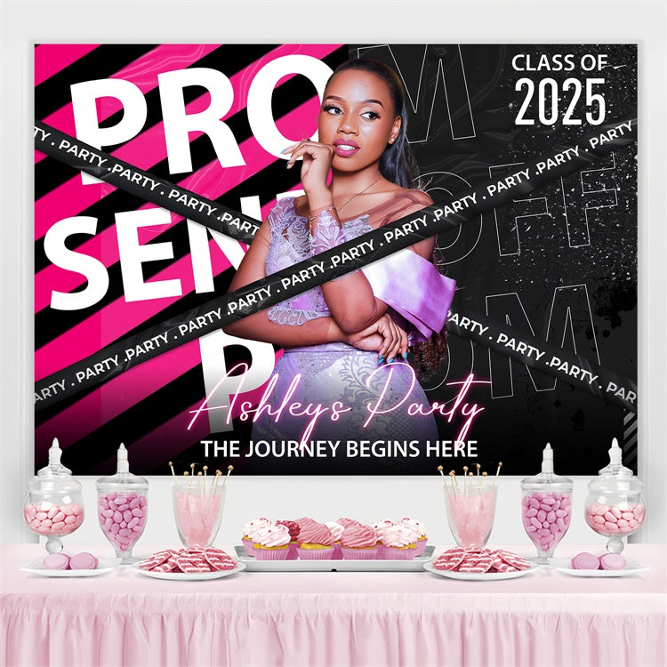 Prom Photo Backdrop Confident Pink Graduation Party Backdrop UK BRP4-170