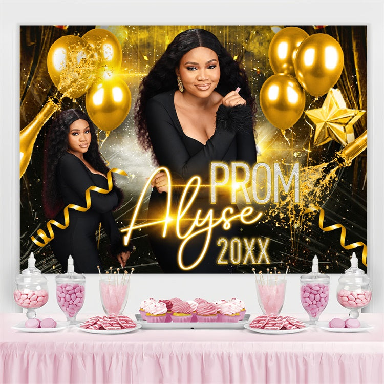 Prom Backdrop Glam Balloon Champagne Graduation Party Backdrop UK BRP4-173