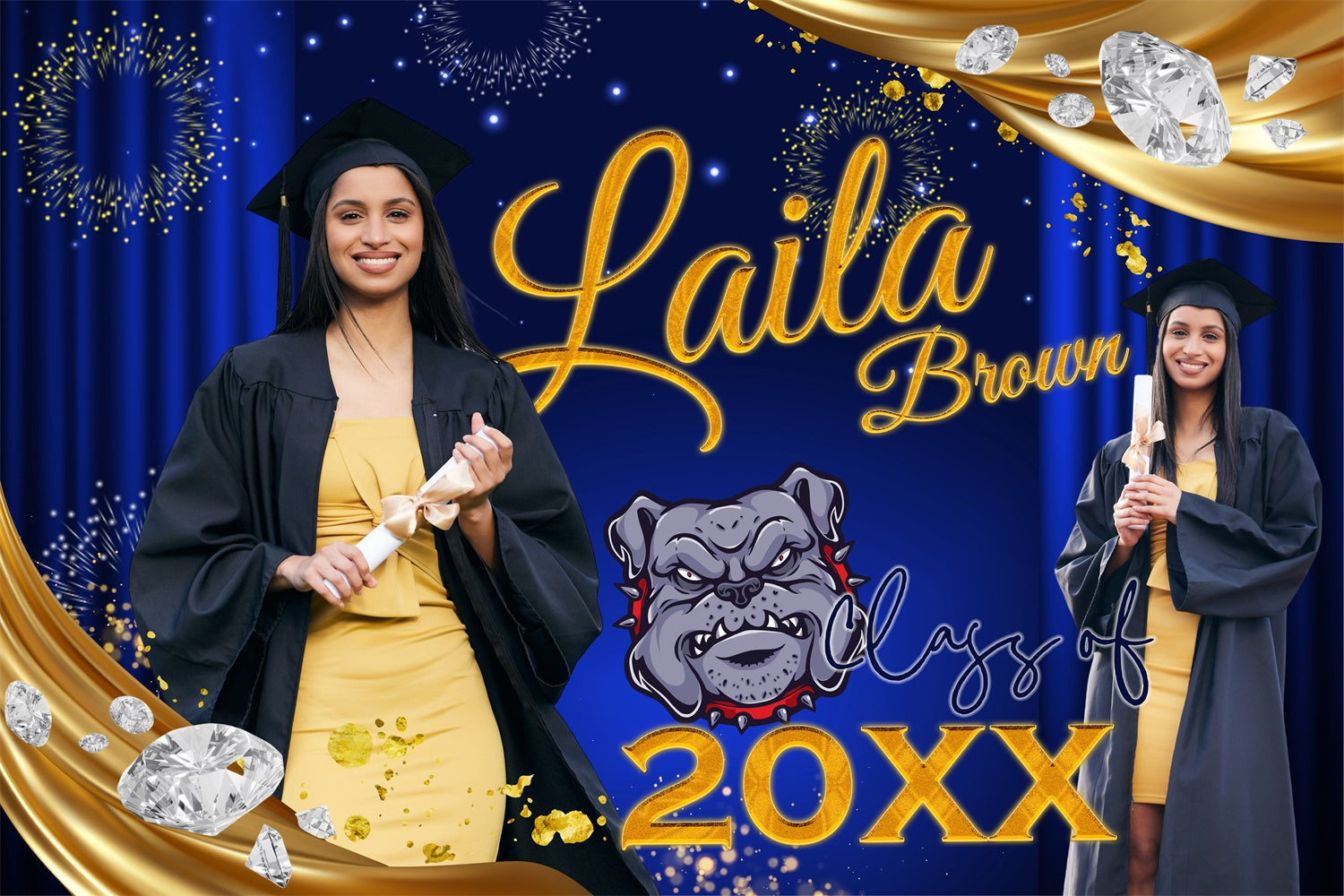 Graduation Picture Backdrop Glamorous Navy Custom Graduation Party Backdrop UK BRP4-175
