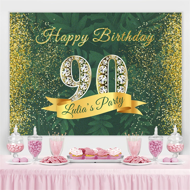 Customize Birthday Backdrop Glimmering 90 Diamond Backdrop UK BRP4-29