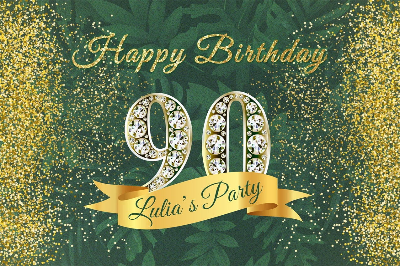 Customize Birthday Backdrop Glimmering 90 Diamond Backdrop UK BRP4-29