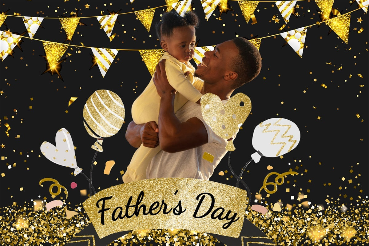 Backdrop Fathers Day Glitter Gold Party Personalized Backdrop UK BRP4-74