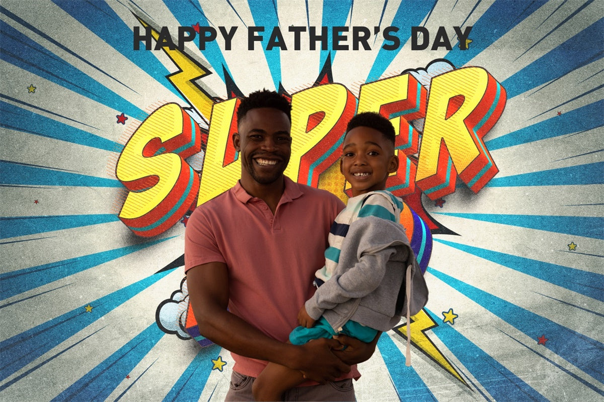 Fathers Day Backdrop Ideas Blue Comic Rays Personalized Backdrop UK BRP4-83