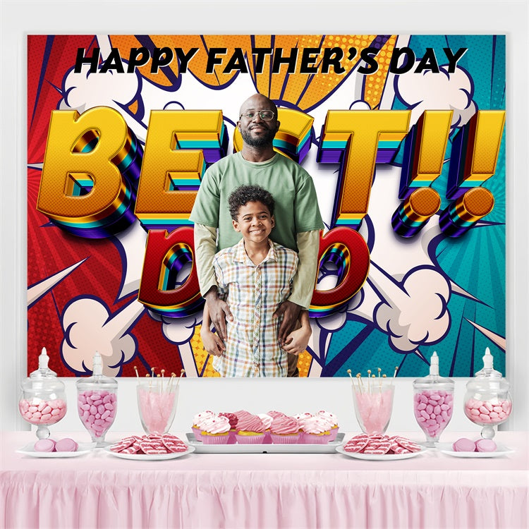 Father's Day Photo Backdrop Gold Letters Comic Custom Backdrop UK BRP4-84