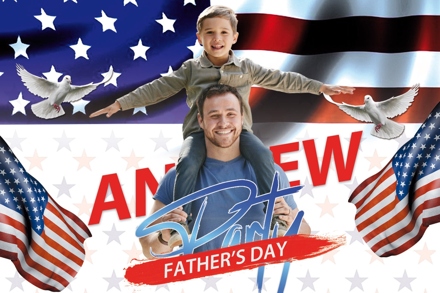 Fathers Day Photo Backdrop Patriotic Flag Dove Custom Backdrop UK BRP4-86