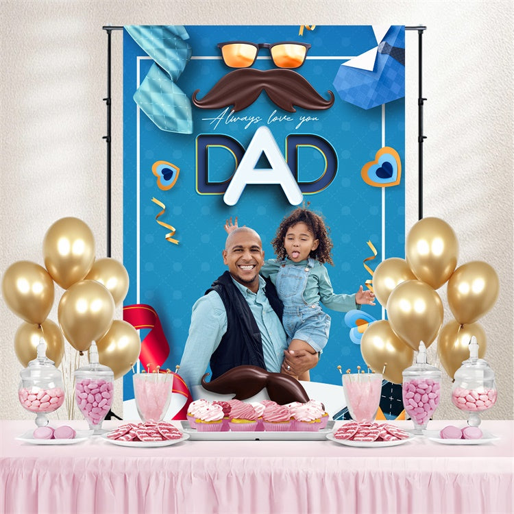 Backdrops For Father's Day Colorful Heart Elements Custom Backdrop UK BRP4-97
