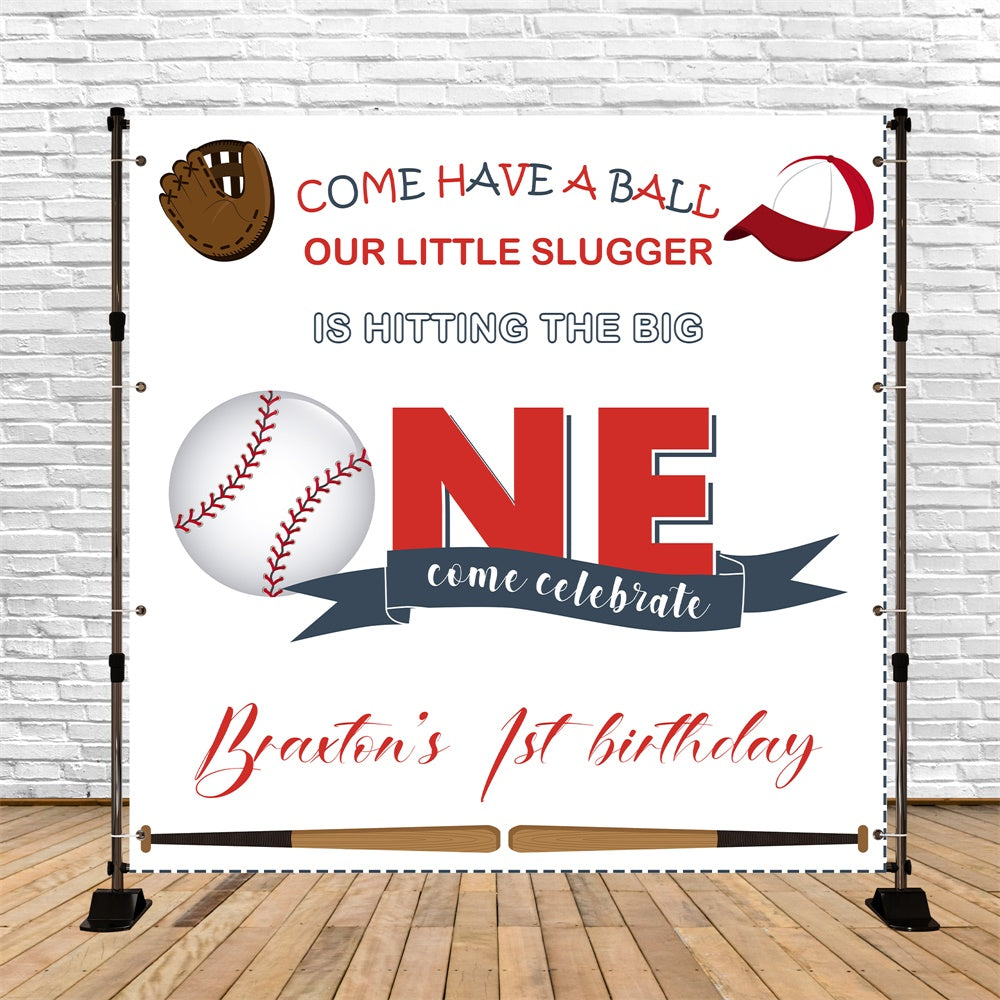1st Birthday Backdrop Baseball Theme Sports Customized Backdrop UK BRP5-120