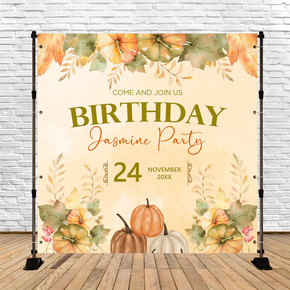 Backdrop For Birthday Pumpkin Celebration Autumn Custom Backdrop UK BRP5-146