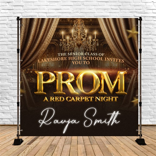 Prom Backdrop Ideas Golden Red Carpet Custom Party Graduation Backdrop UK BRP5-220