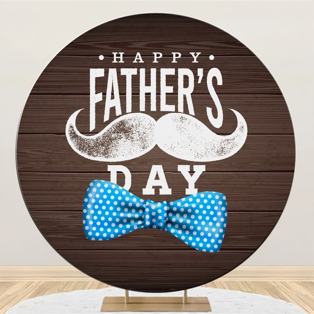 Fathers Day Backdrop Wooden Wall Mustache Round Backdrop UK BRP5-37