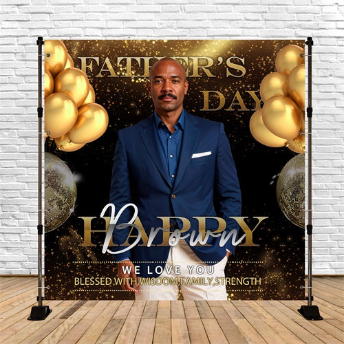 Father's Day Backdrop Luxury Golden Balloon Custom Backdrop UK BRP5-47