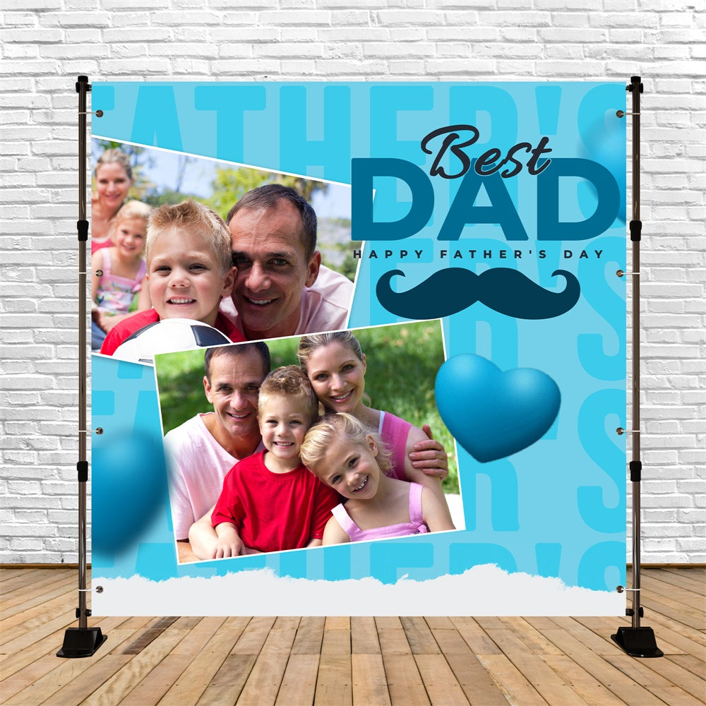Backdrops For Father's Day Light Blue Theme Customized Backdrop UK BRP5-48