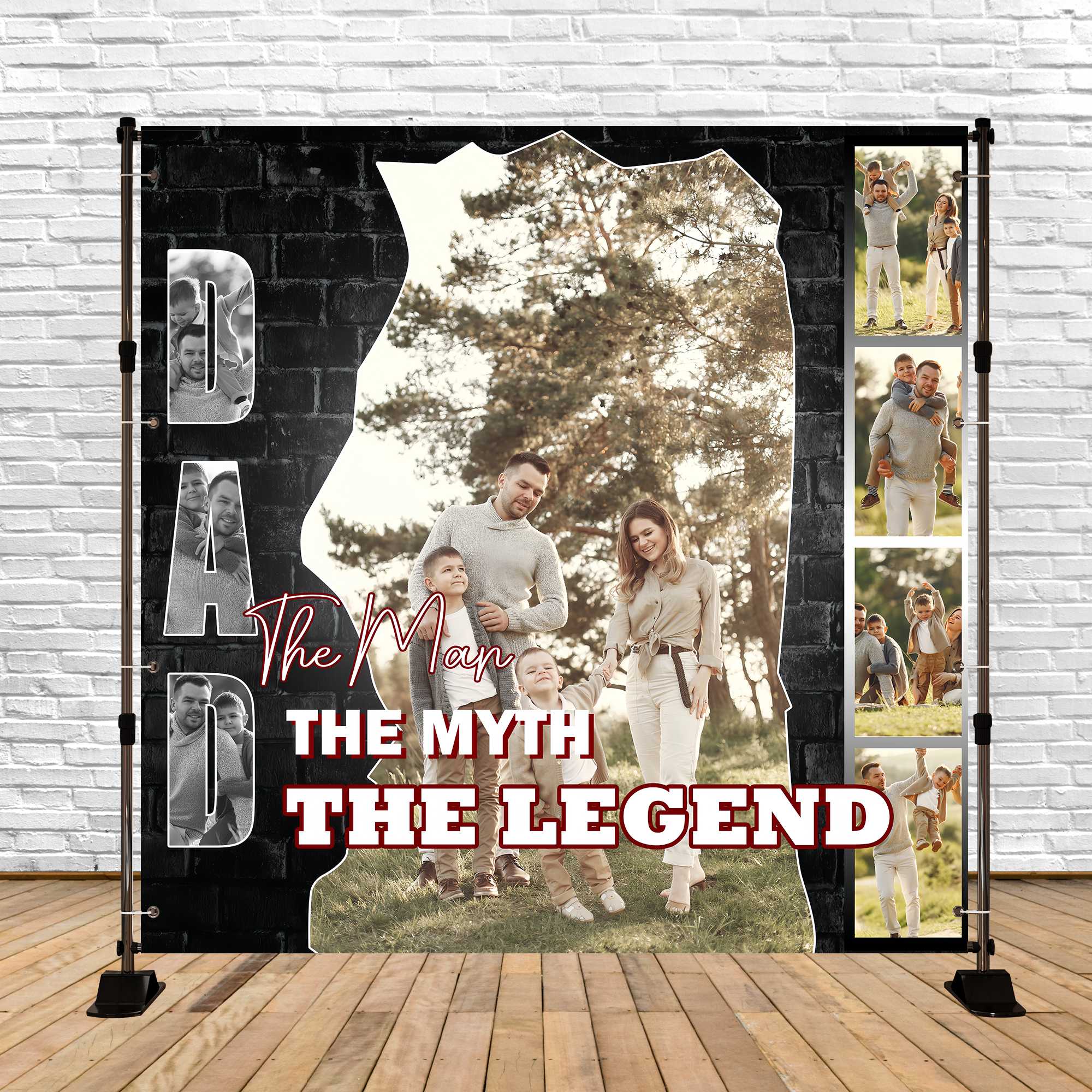 Backdrop Fathers Day Rustic Brick Magazine Customized Backdrop UK BRP5-68